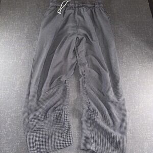 Uncommon Threads Pants Mens Large Black White Houndstooth Chef Elastic Waist